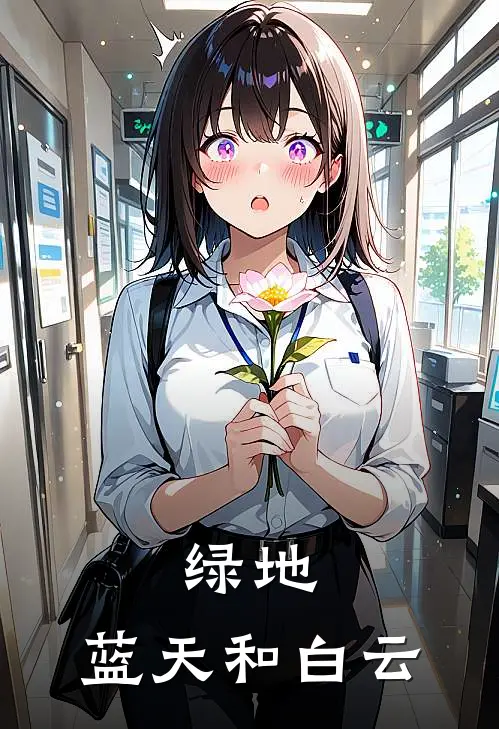 绿地，蓝天和白云